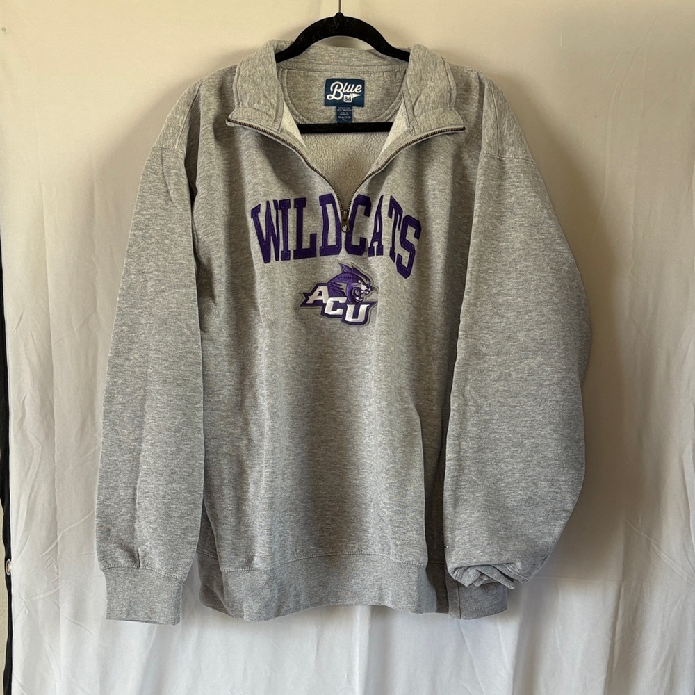 Blue 84 Gray 1/4 Zip Wildcats ACU Pullover